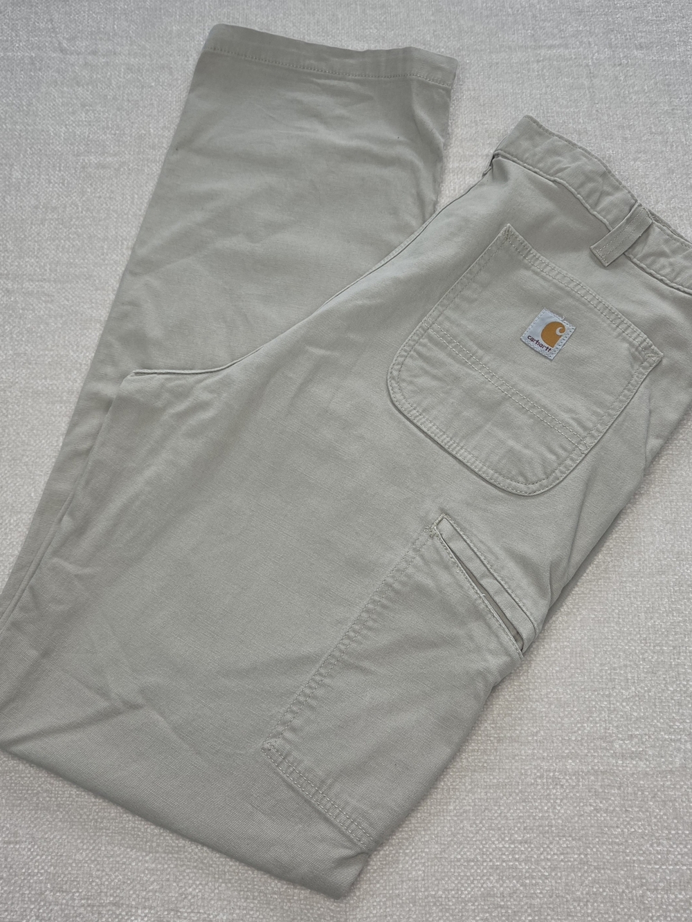 Carhartt 102291 Relaxed Fit Work Pants Mens 38x36 Tan Utility Carpenter Stretch